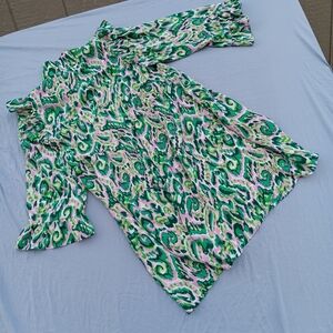 UMGEE Pink, Green, White Babydoll Dress M